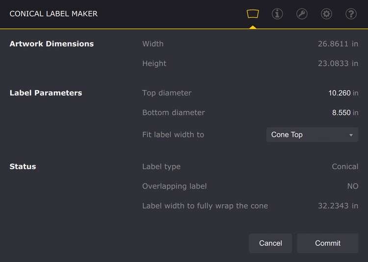 Ai Toolbox for Conical Labels