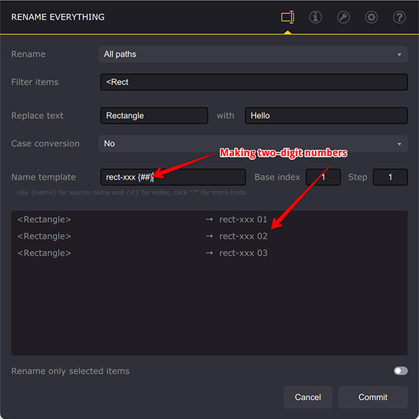 Making two-digit numbers for automatic renaming in Ai Toolbox