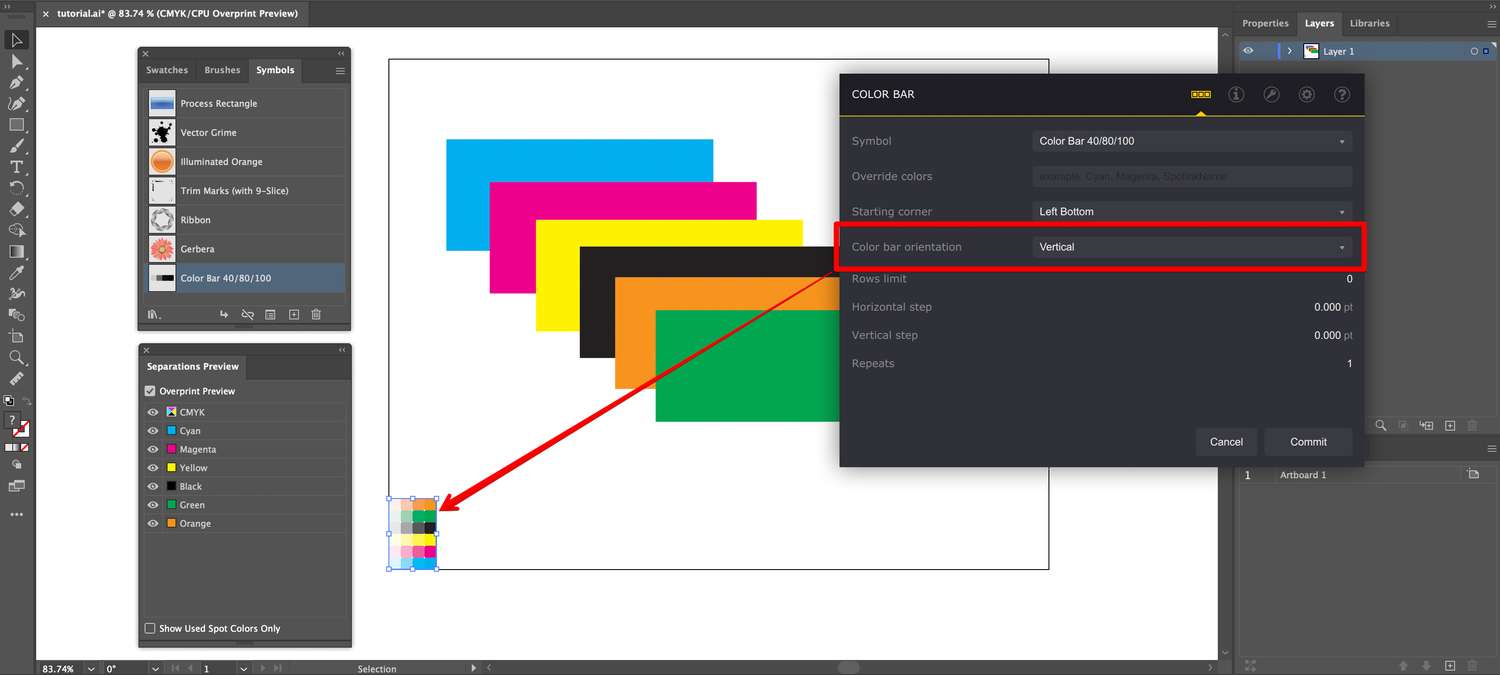 Changing color bar direction to vertical with unexpected results