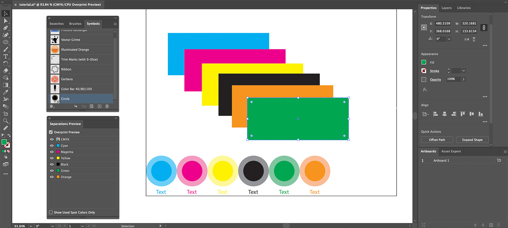 Colored text elements in color bar