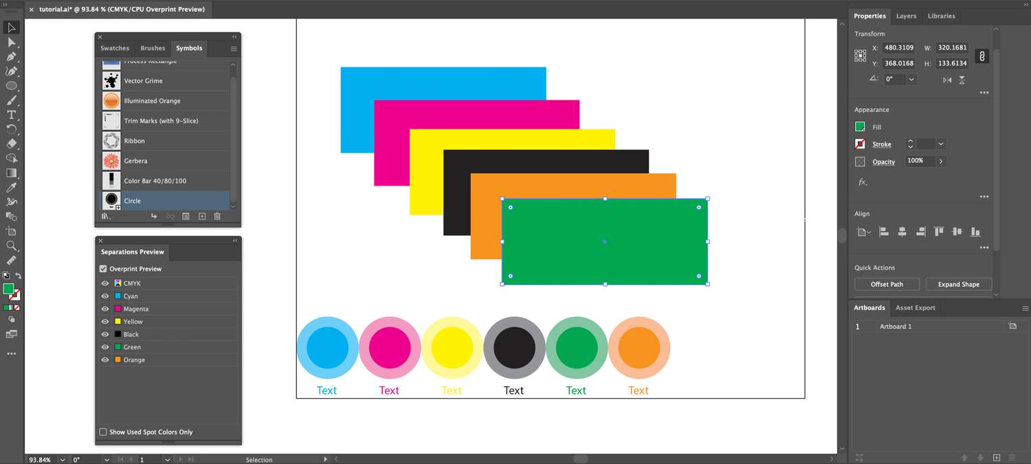 Colored text elements in color bar