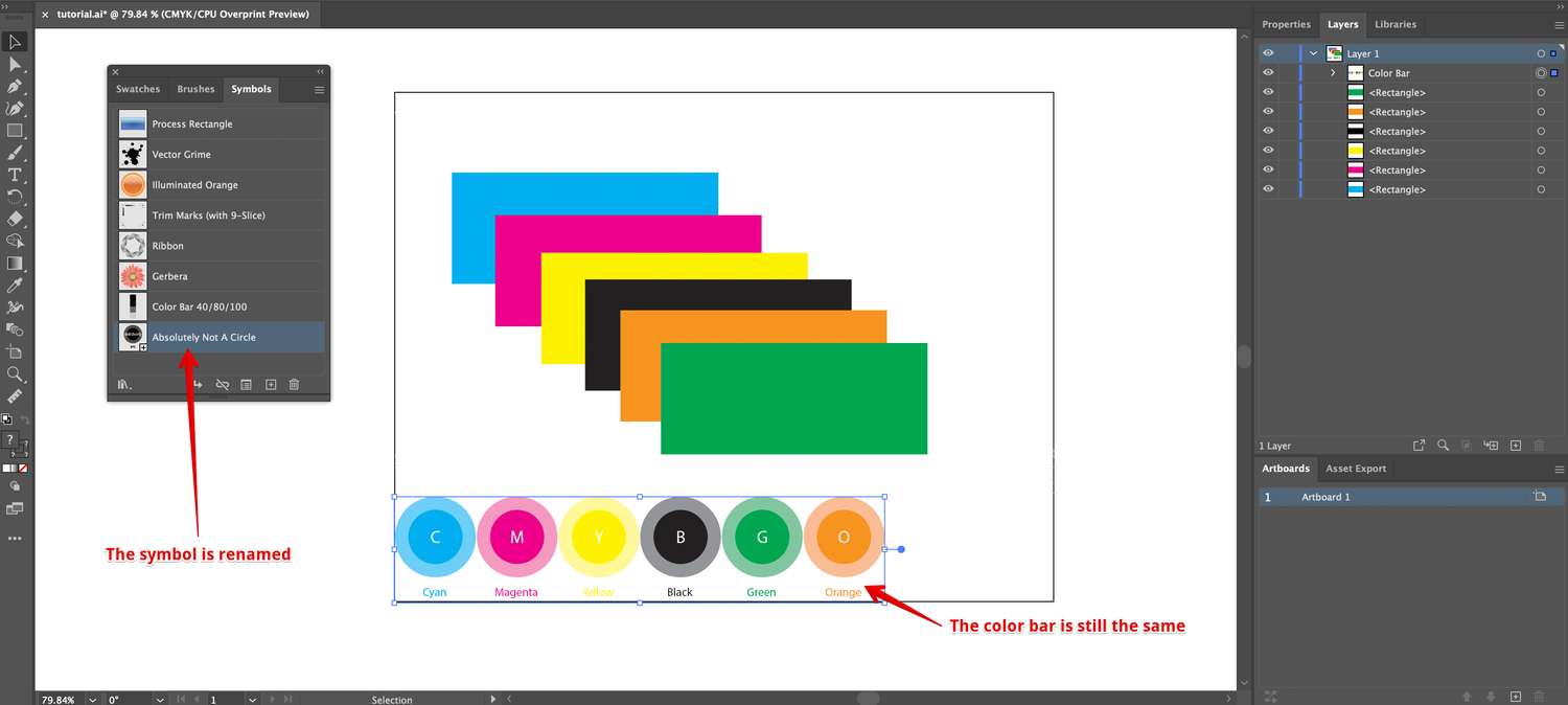 Color bar element symbol has been renamed