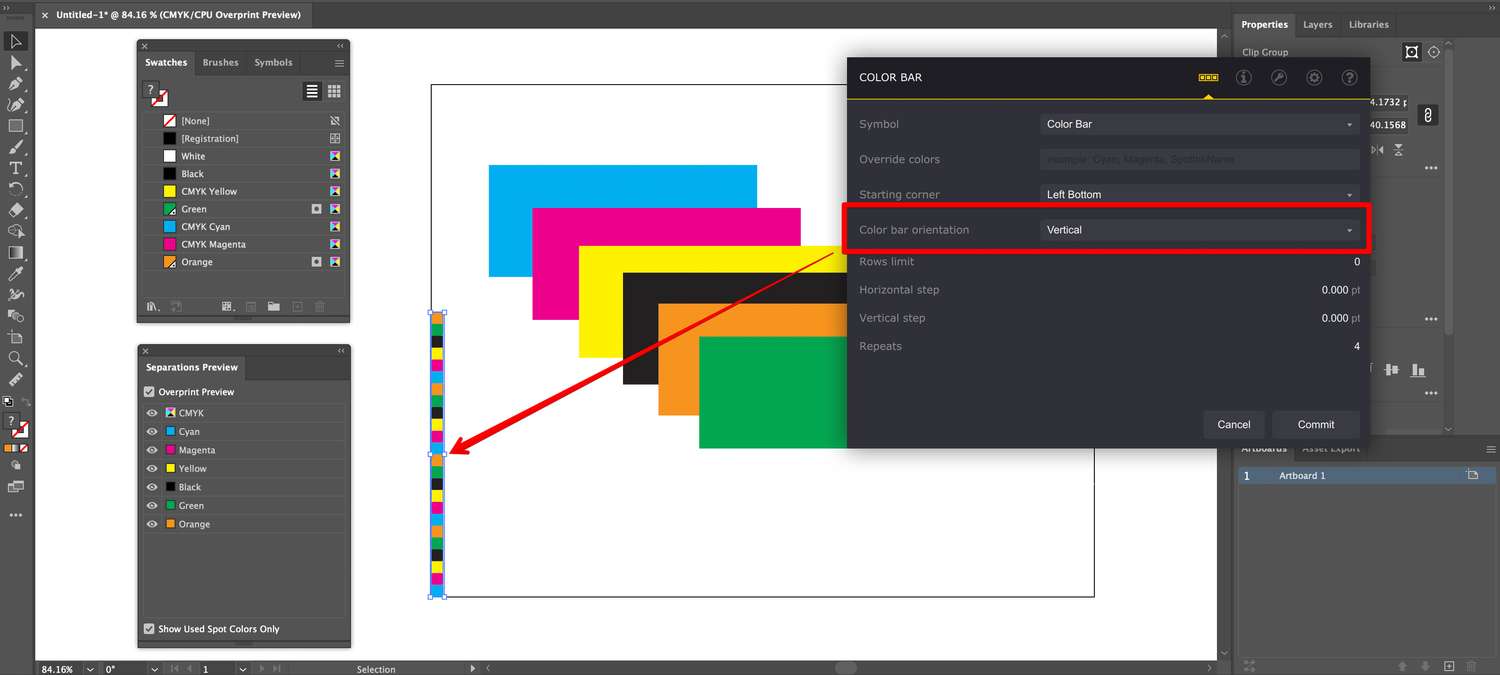 Changing color bar orientation to vertical