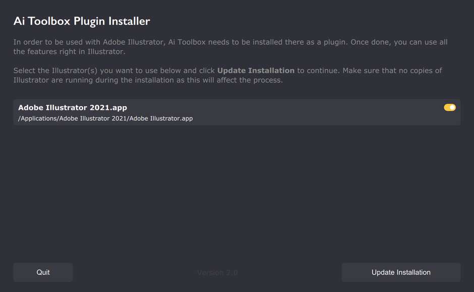 Ai Toolbox plugin installer application