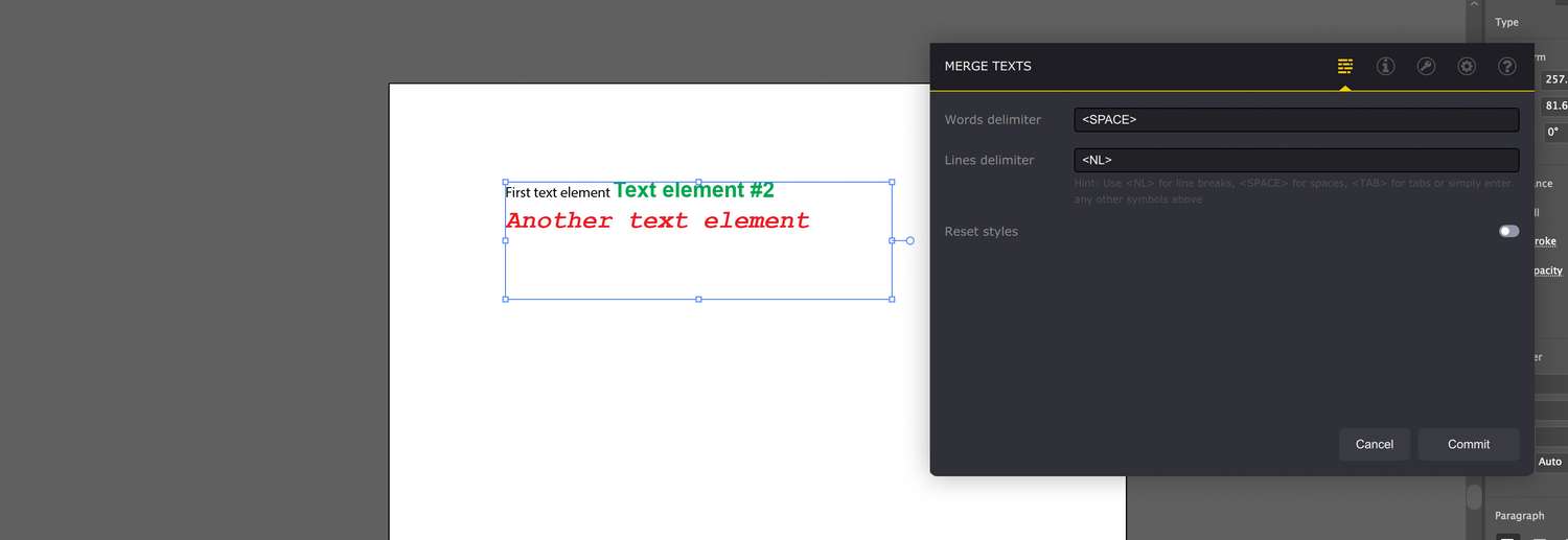 Merging text lines in Illustrator using Ai Toolbox
