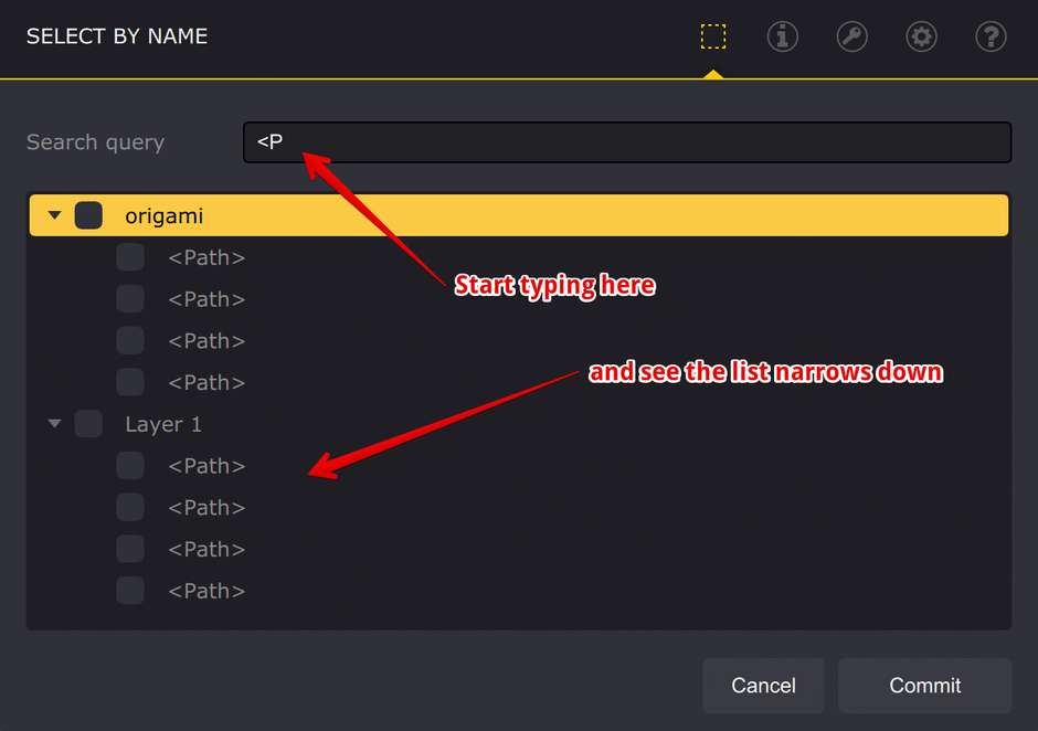 Filtering project tree in Ai Toolbox selection tool