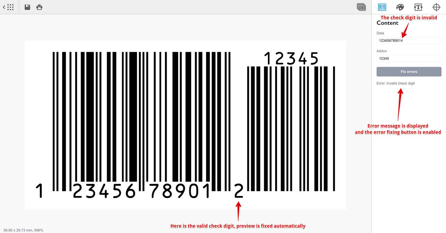 UPC barcode generator checks barcodes for errors automatically