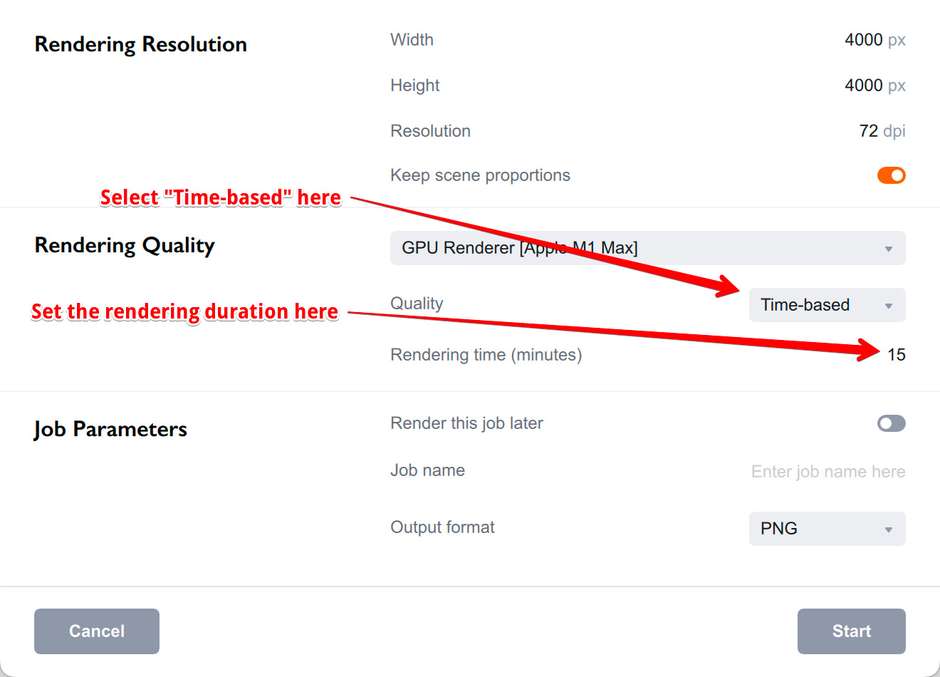 Time-based rendering in Boxshot