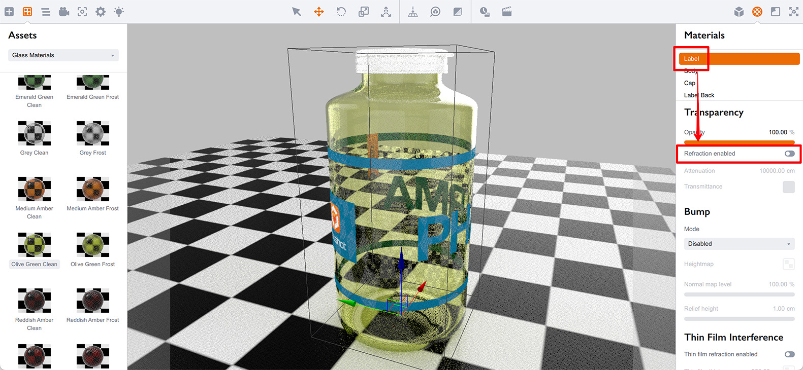 Refraction must be disabled for thin objects