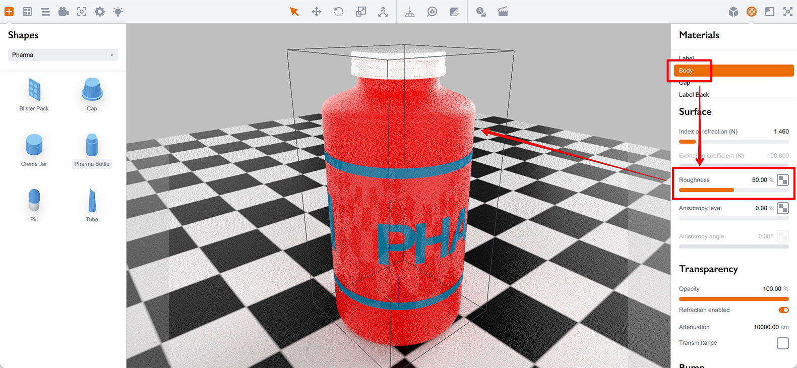 Roughness of the bottle body increased