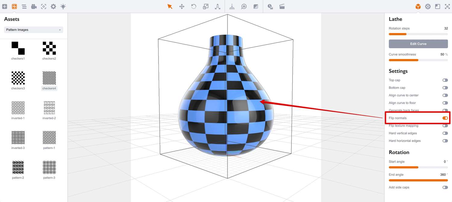 3D model with fixed normals