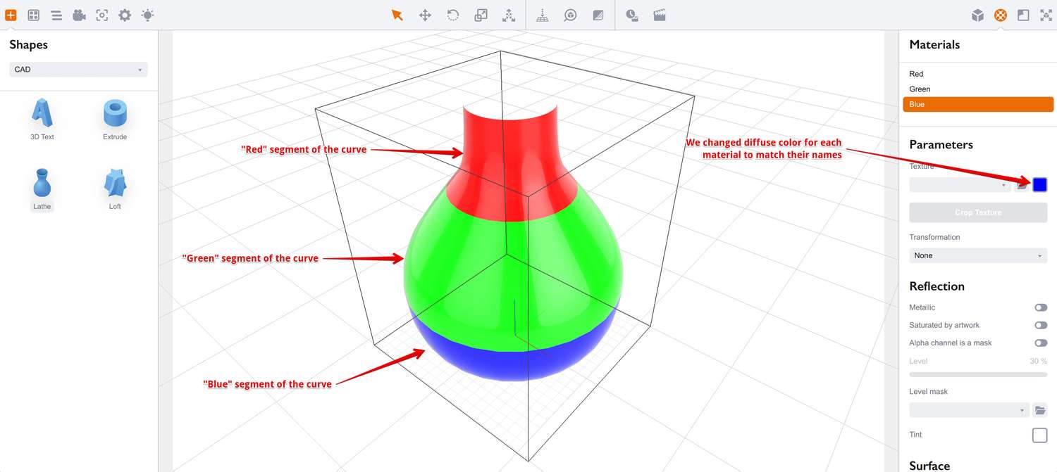 Changing material properties to match their names