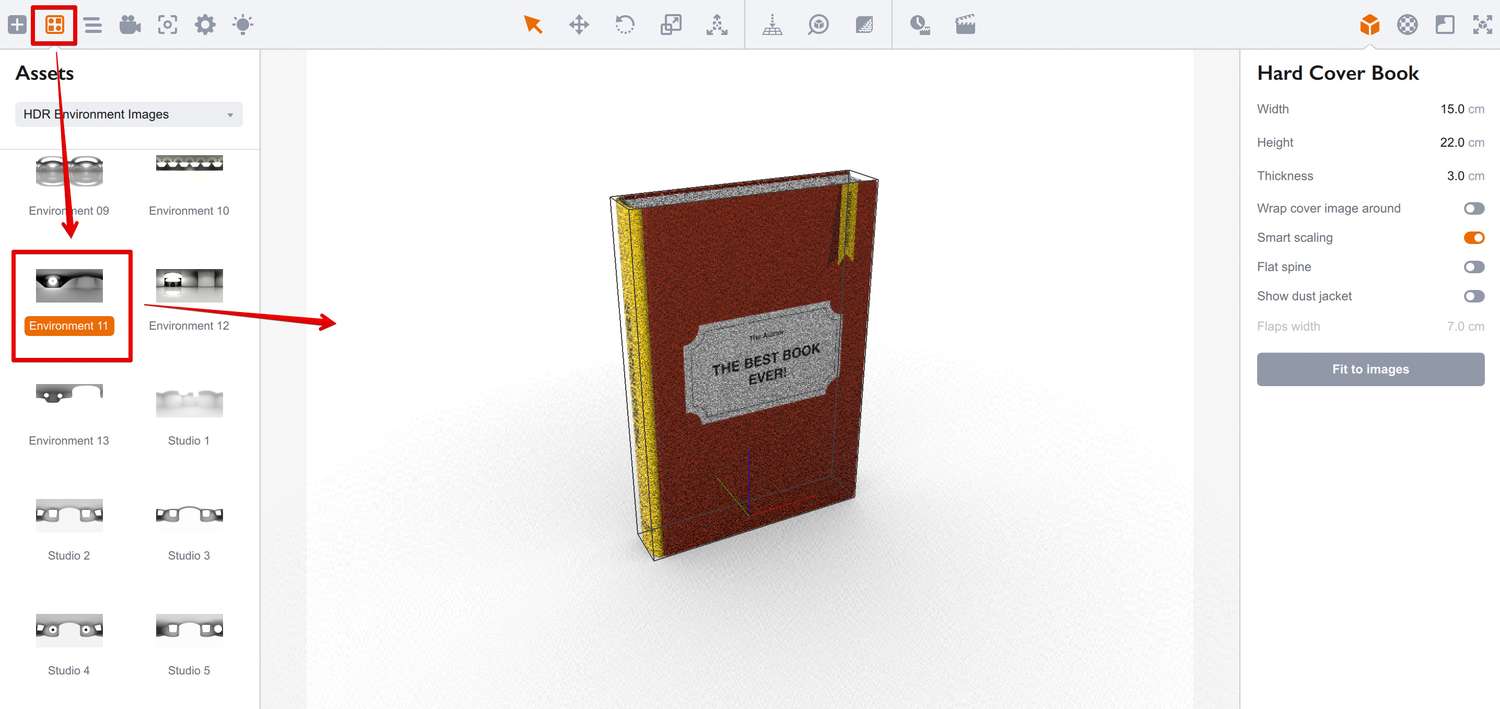 Another environment image loaded in Boxshot