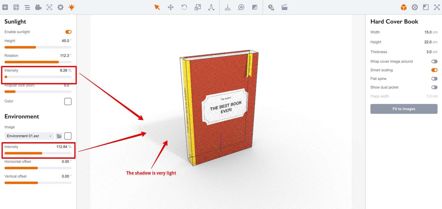 Very light shadow in Boxshot