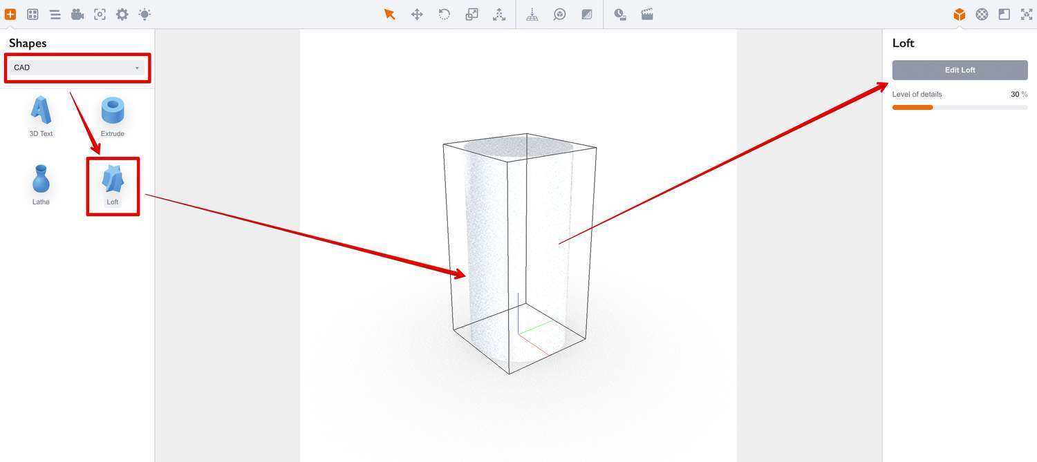 Creating loft object in Boxshot