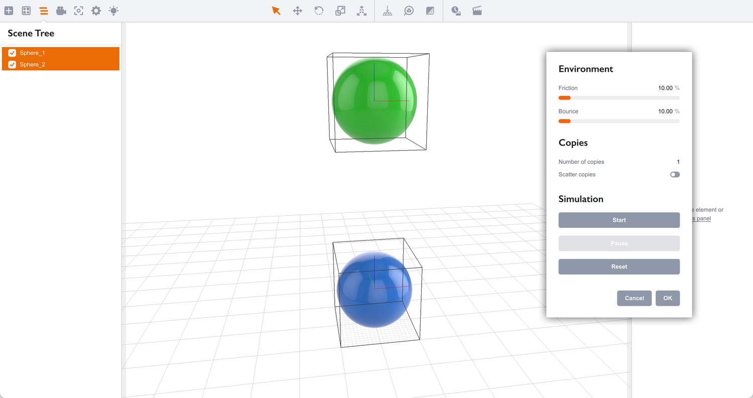 Both spheres are selected in Boxshot