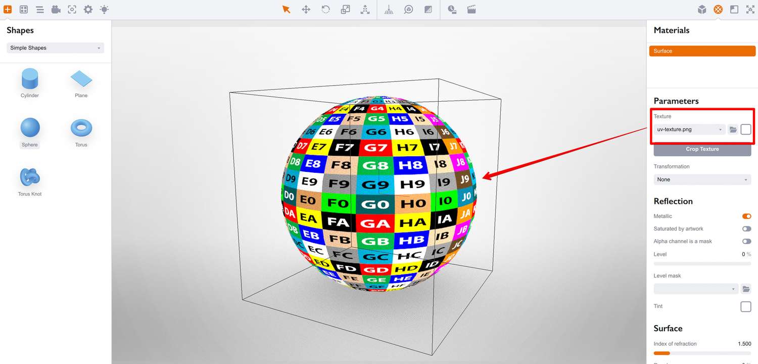 Applying the diffuse texture to the sphere
