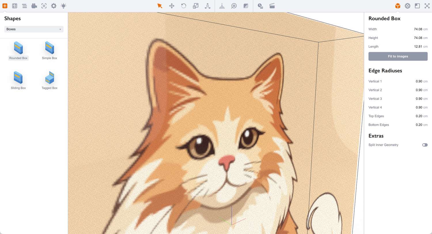 Low-res cat image in Boxshot