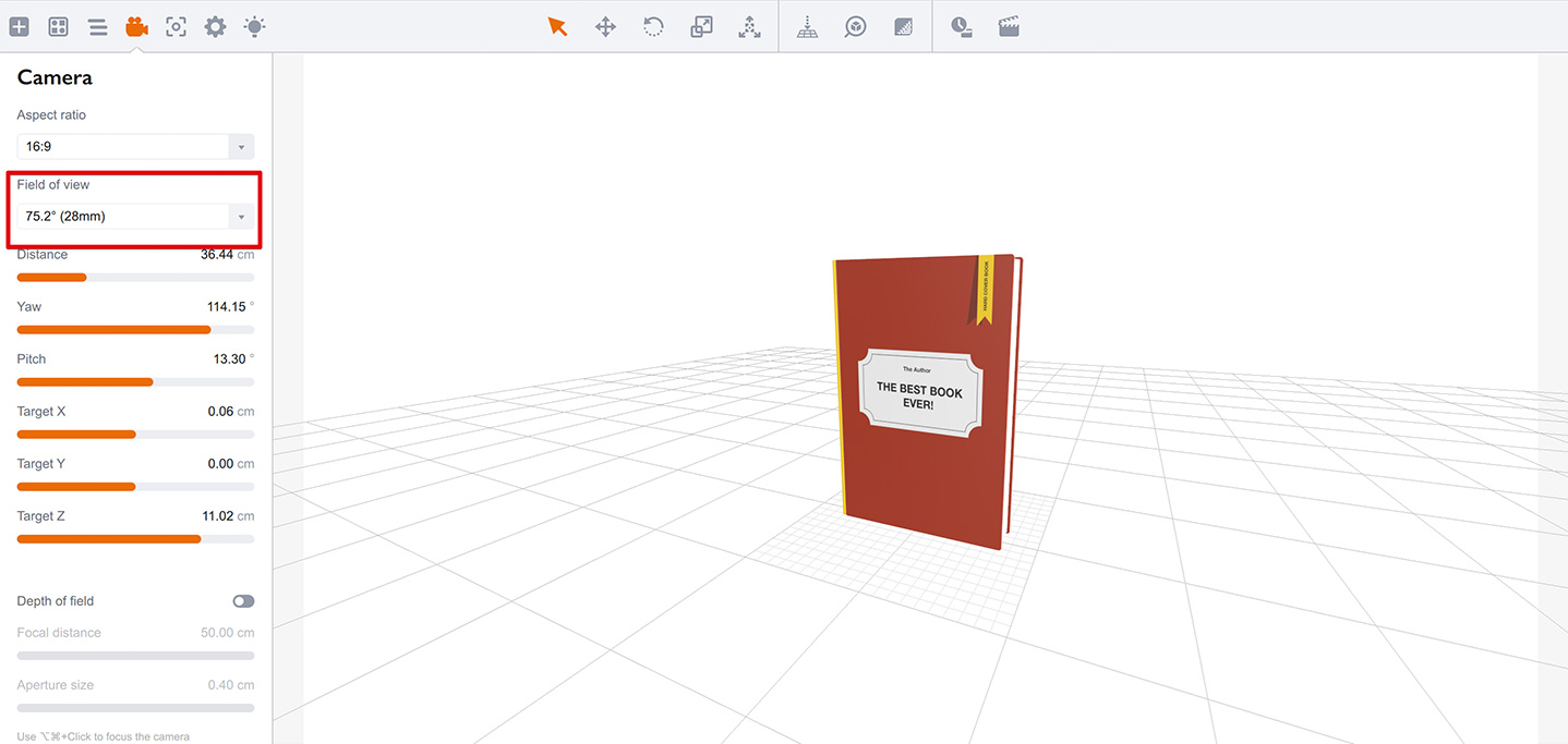 Bigger FOV in Boxshot