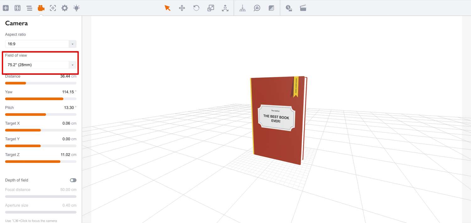 Bigger FOV in Boxshot