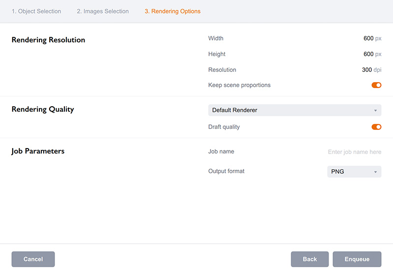 Configuring simple batch rendering options in Boxshot