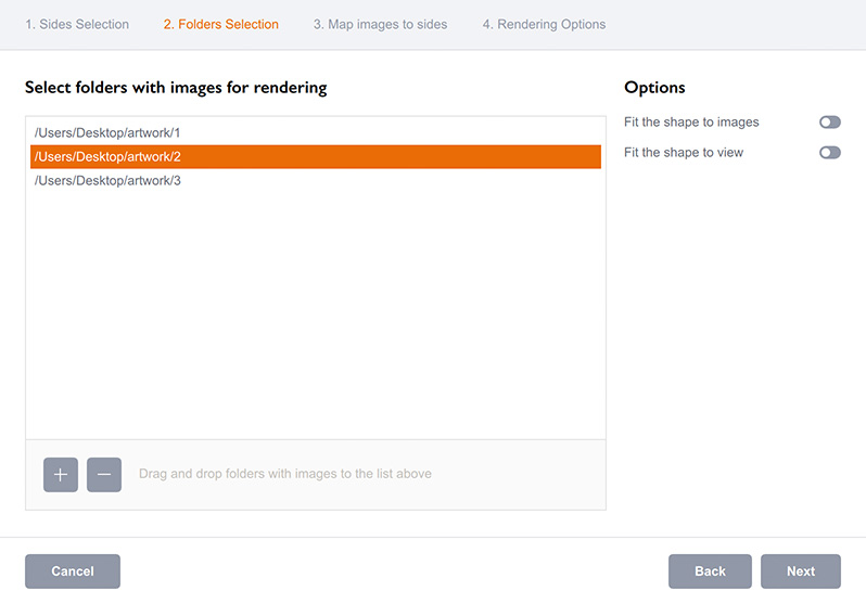 Loading image folders for batch rendering in Boxshot