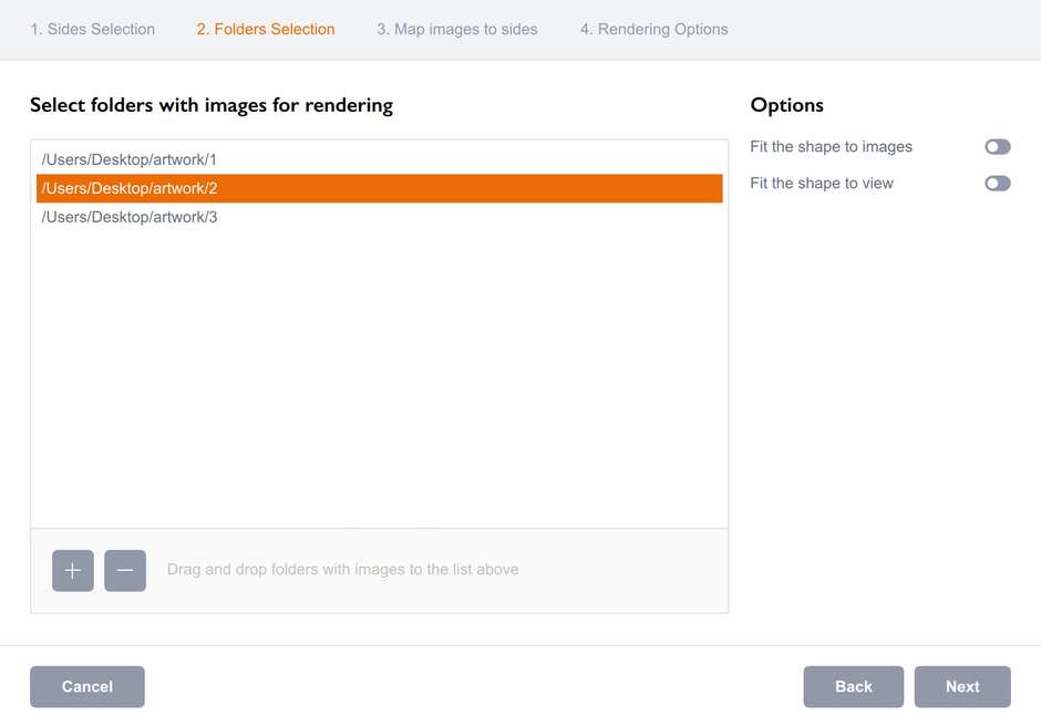 Loading image folders for batch rendering in Boxshot