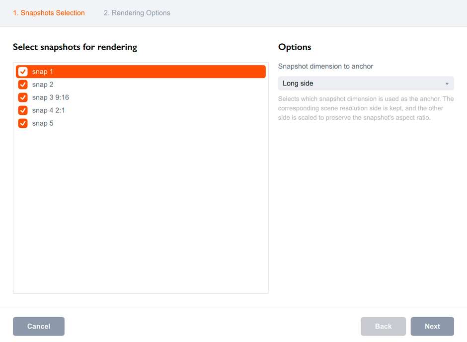 Batch snapshot rendering in Boxshot