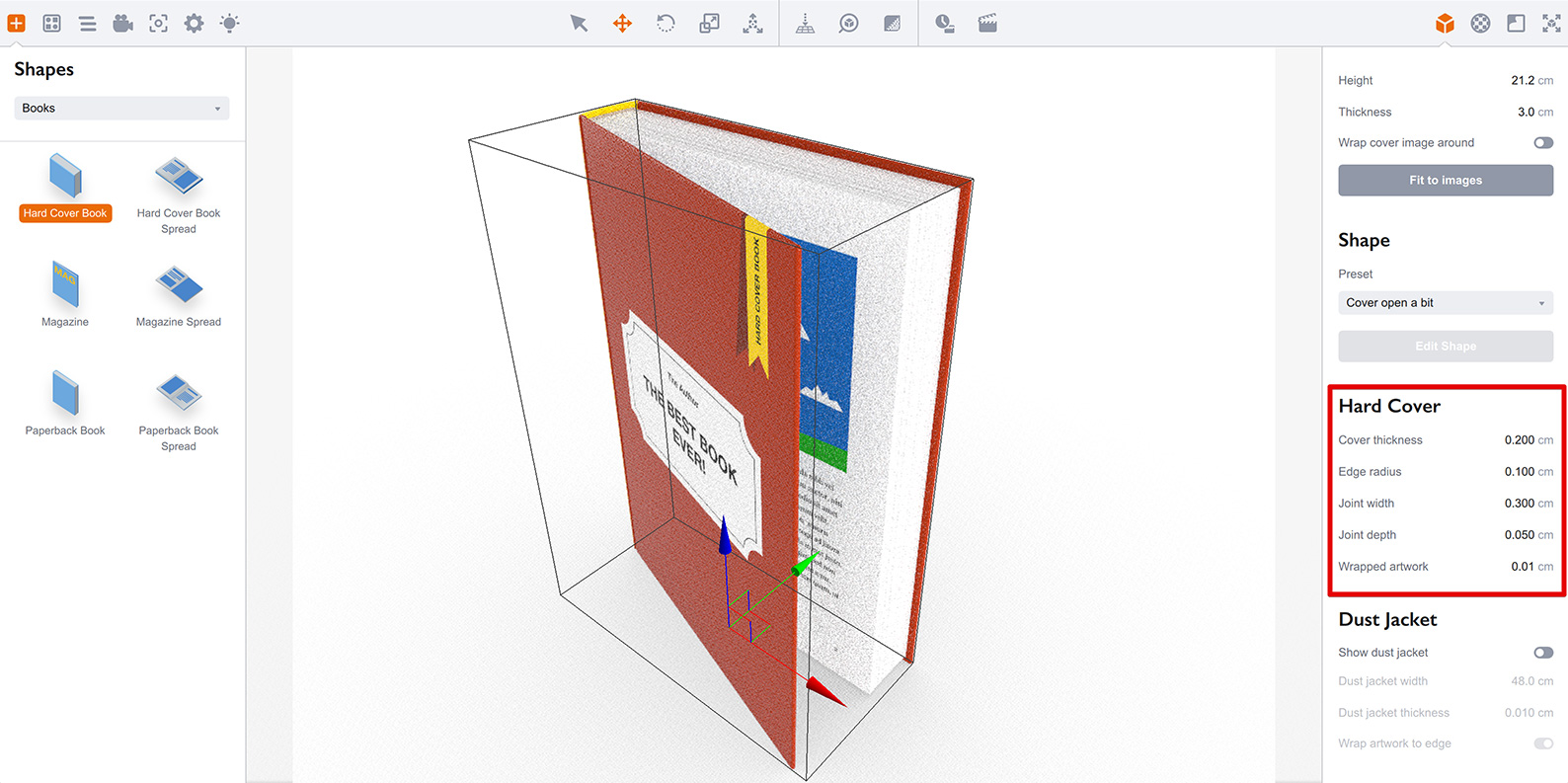 Hard cover book cover options