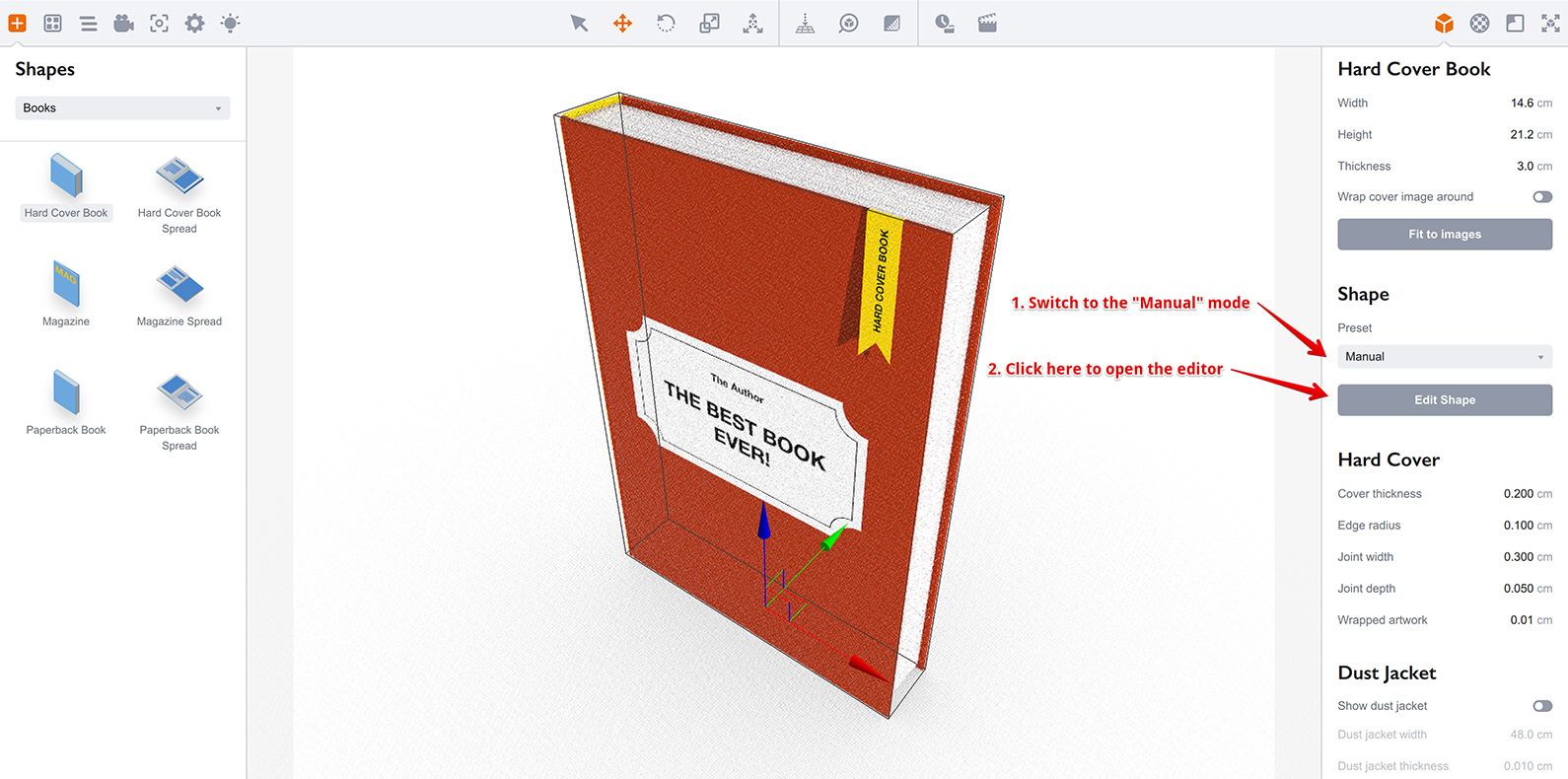 Activating book editor