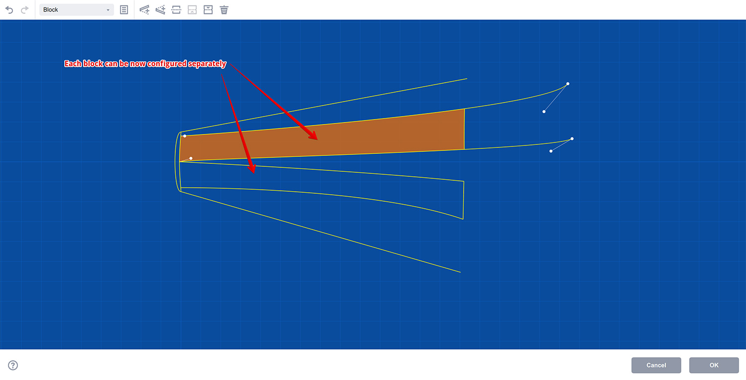 Configuring the new blocks separately in Boxshot book editor