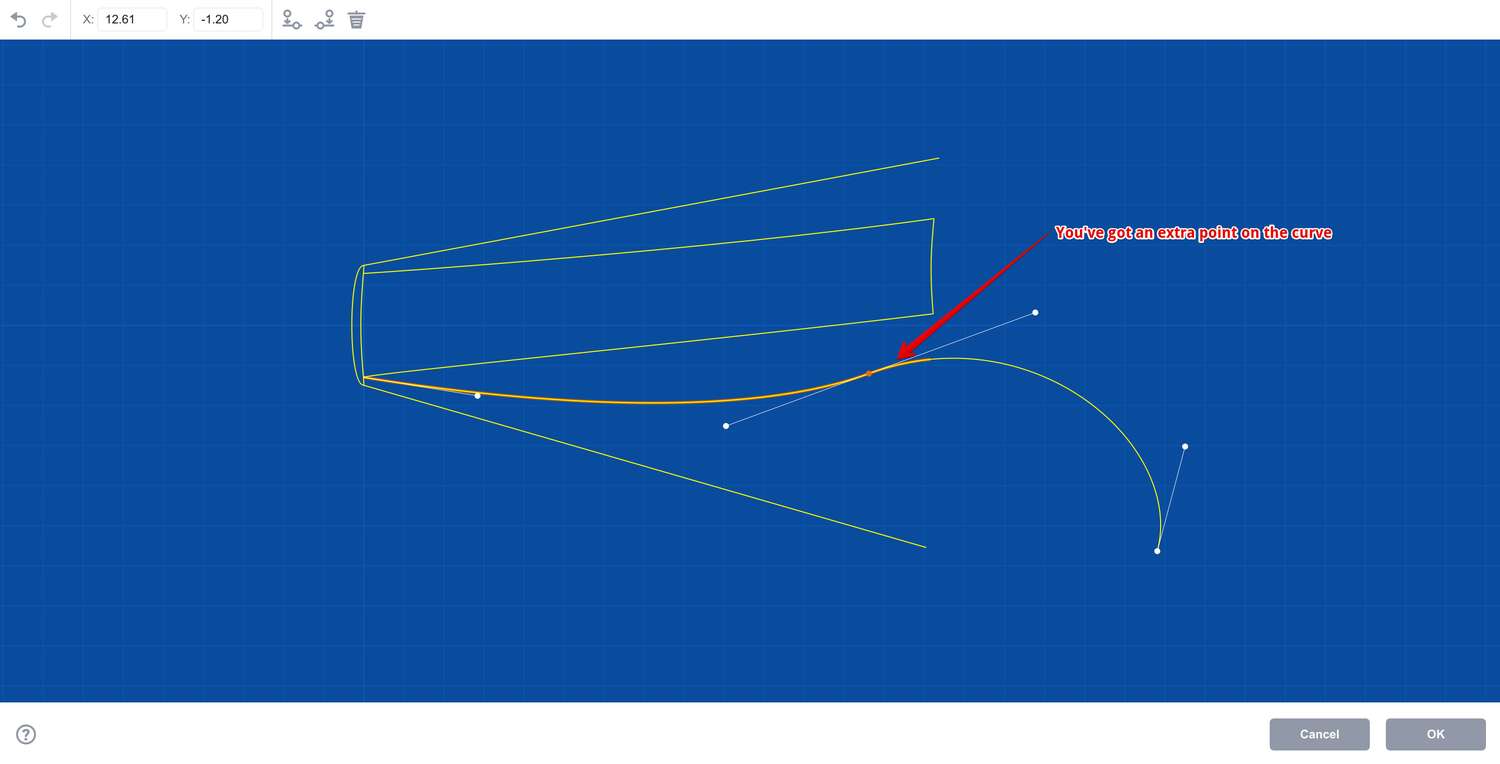 A new point was added to the curve in Boxshot book editor