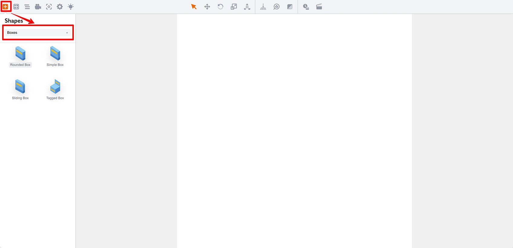Switching to boxes section in Boxshot