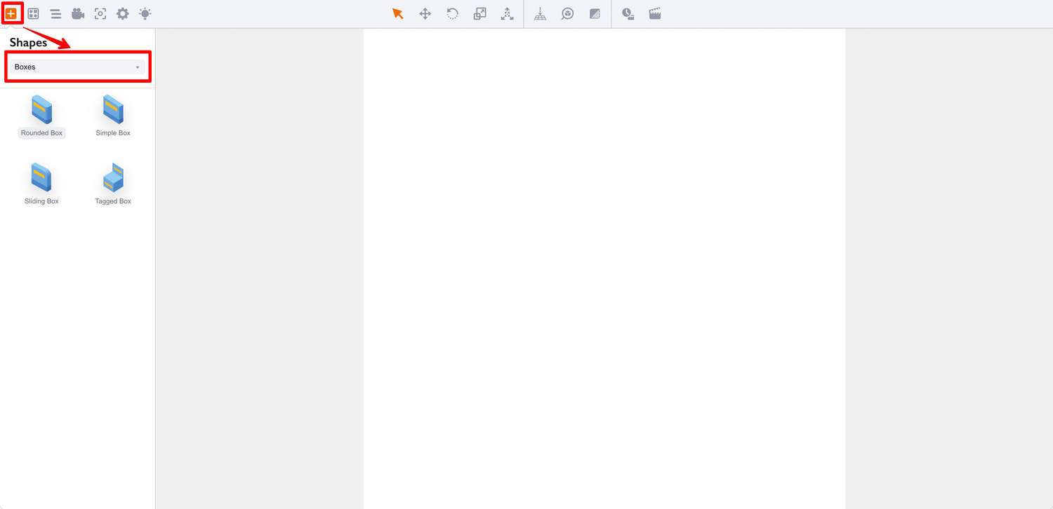Switching to boxes section in Boxshot