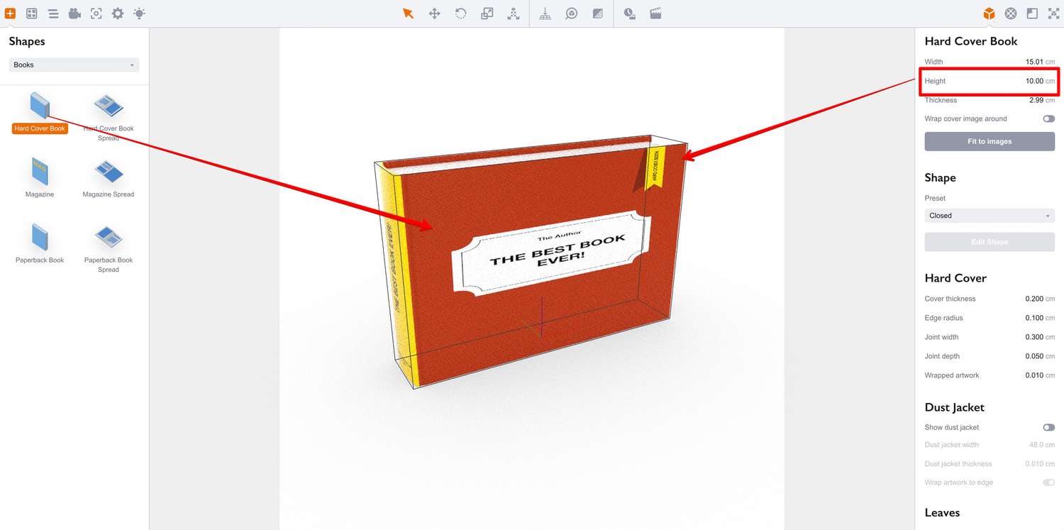 Adding a book shape to the scene and reducing its height