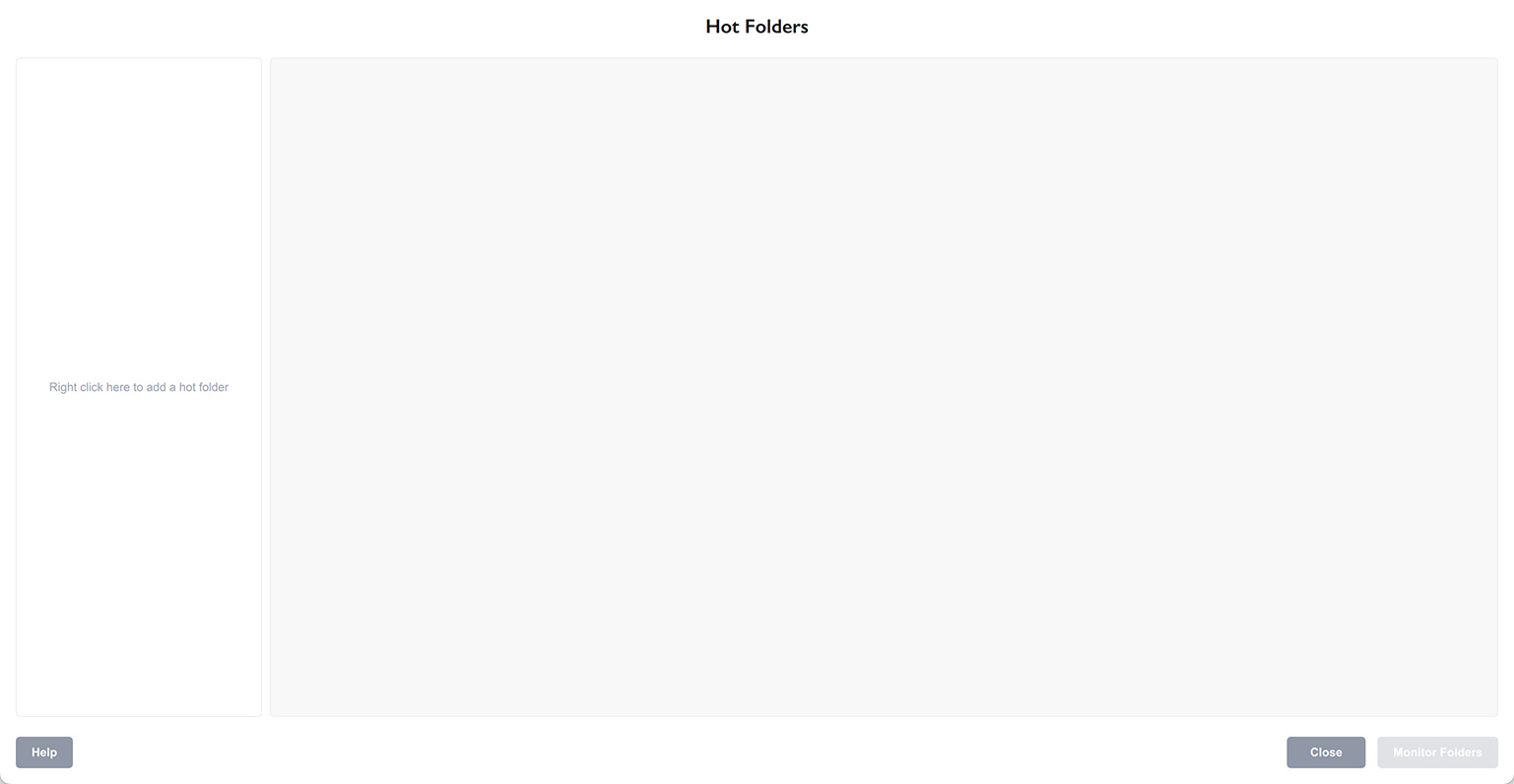 Hot folders imposition interface