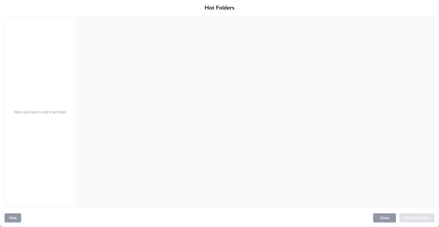 Hot folders imposition interface