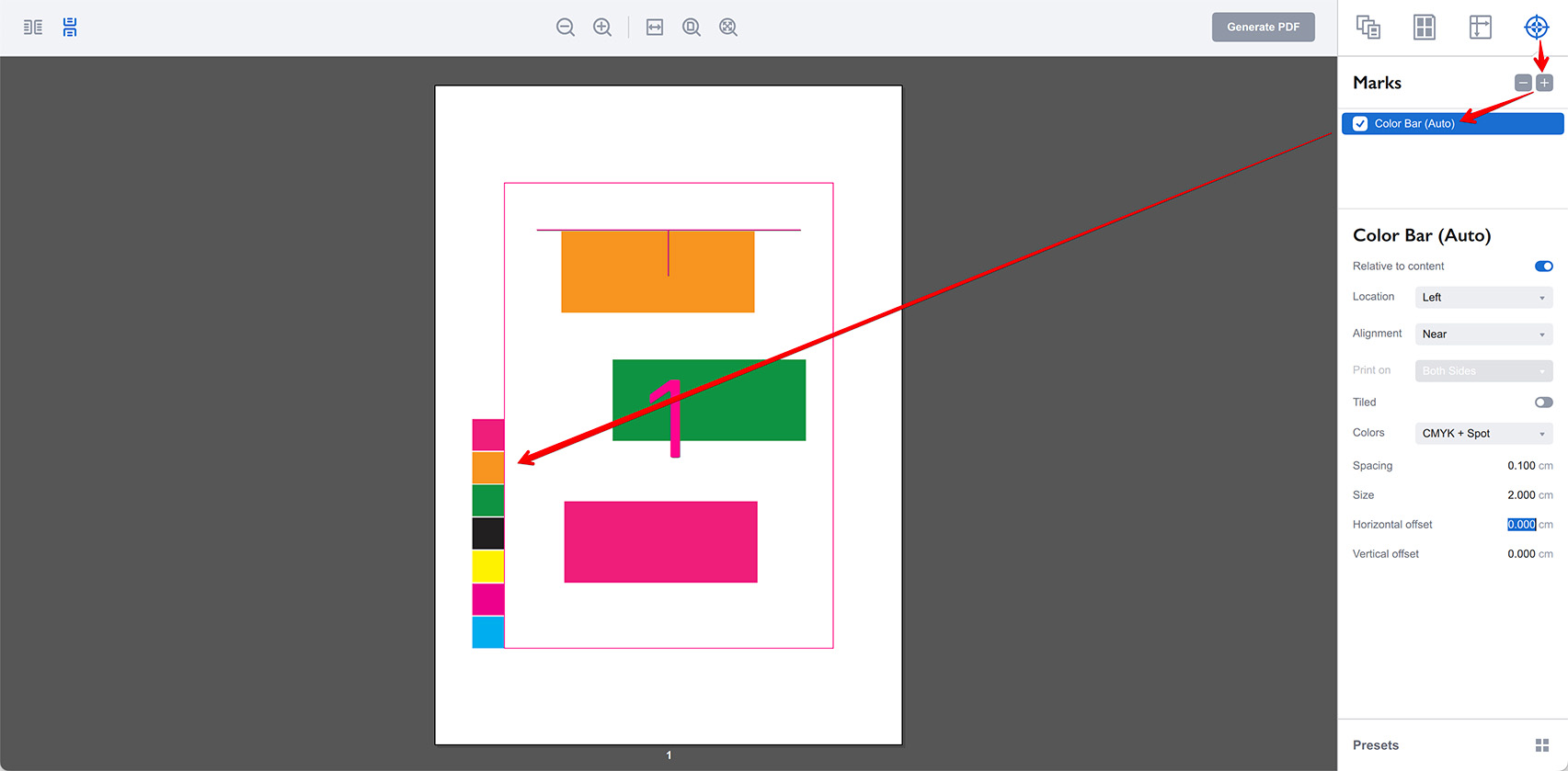 Adding automatic color bar