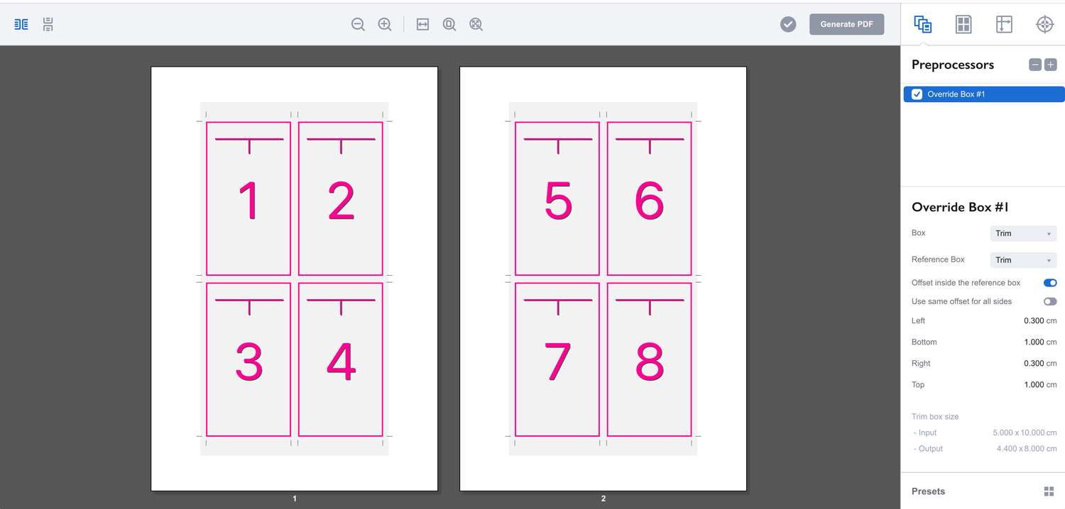 Using Override Box preprocessor for bleeds