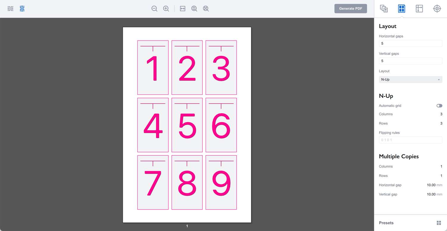 Simple N-Up layout