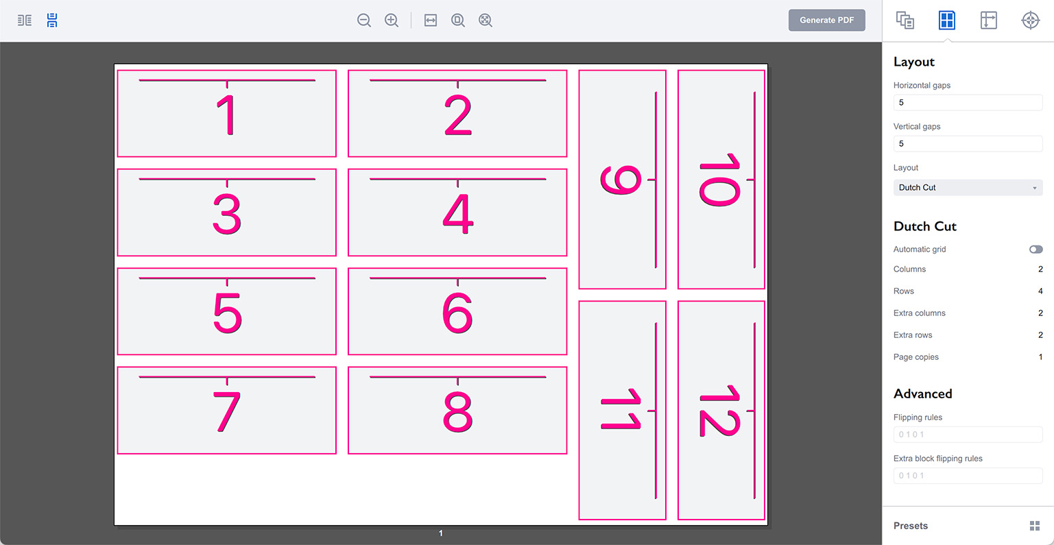 Simple dutch cut layout without any flips