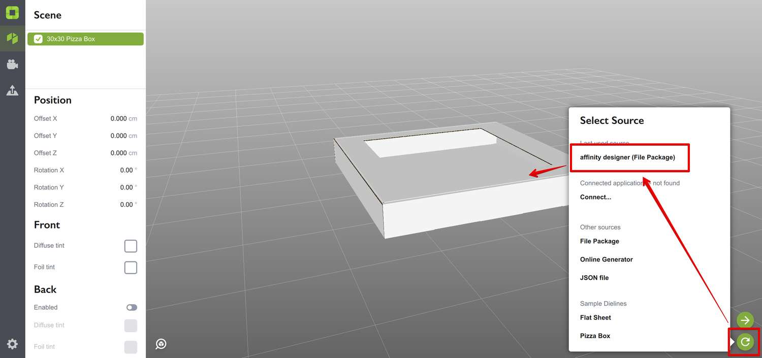 Updated dieline in Origami