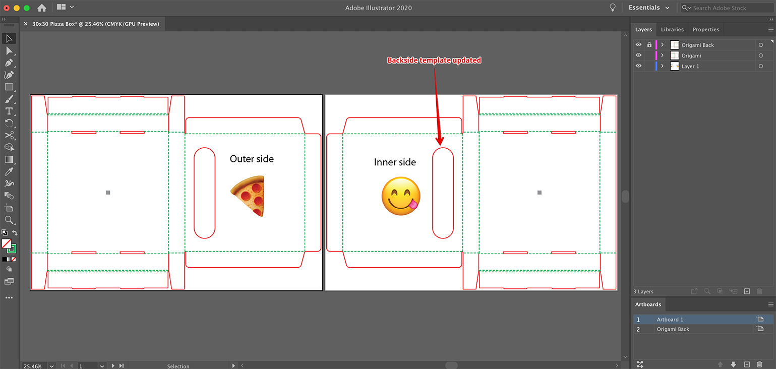 Updated backside dieline template in Illustrator