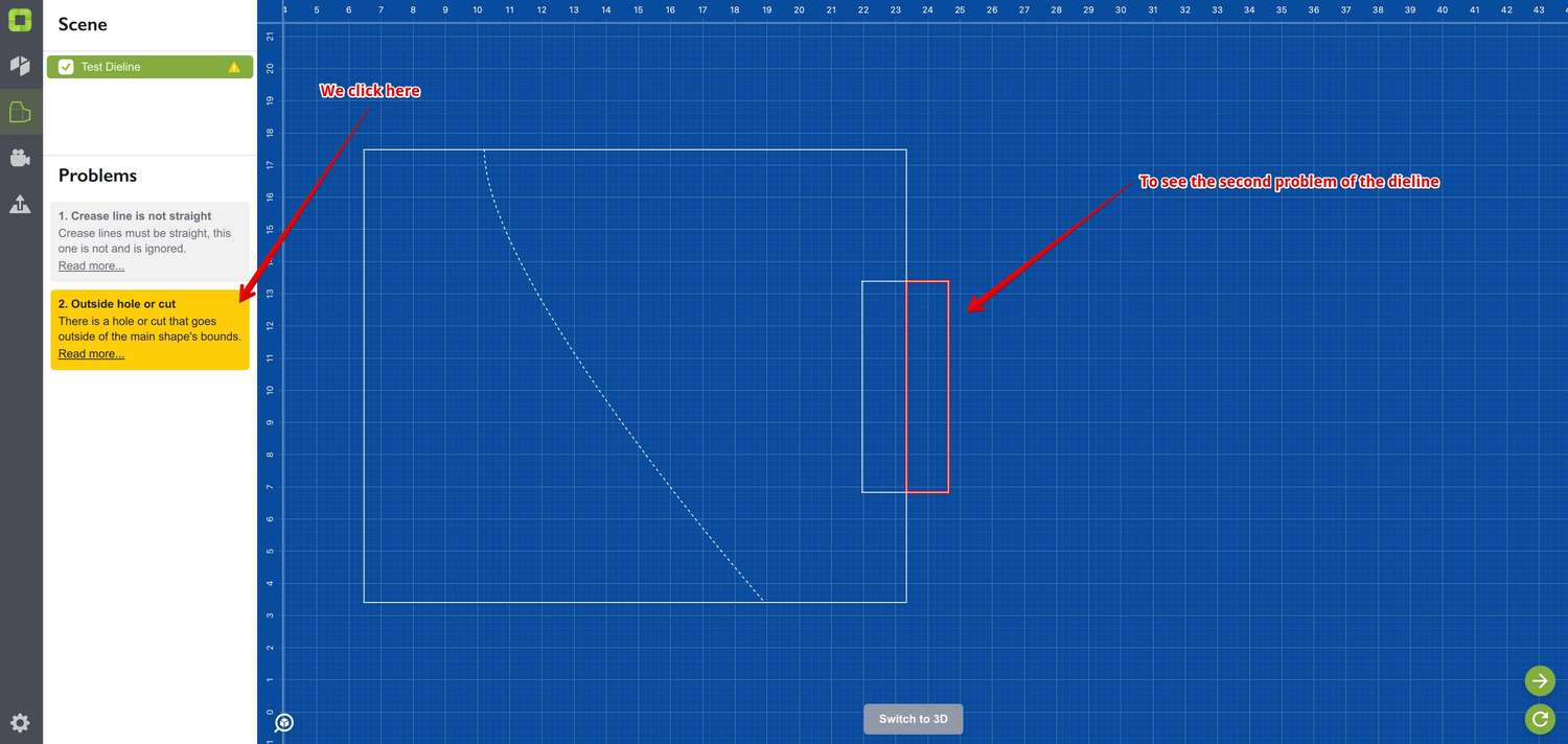 Another problem of the dieline