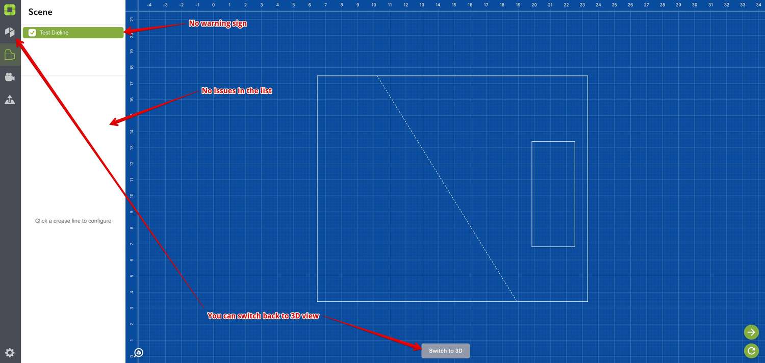 The dieline is fixed in Origami