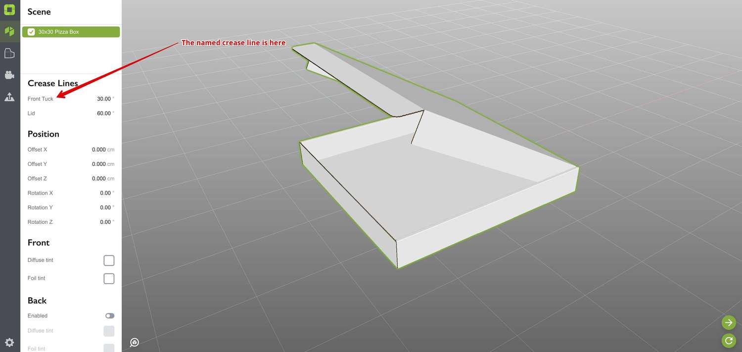 Using named crease lines in Origami