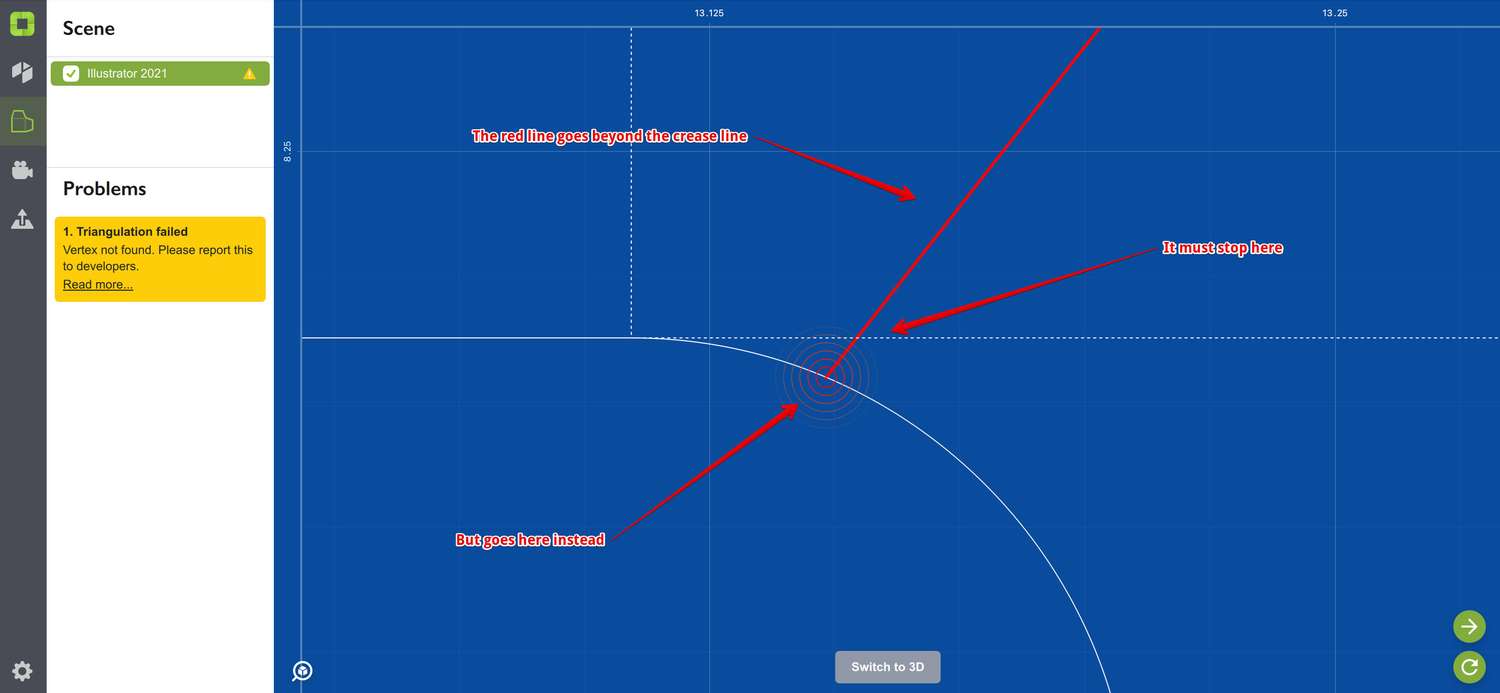 Triangulation error in V2 folding engine in Origami