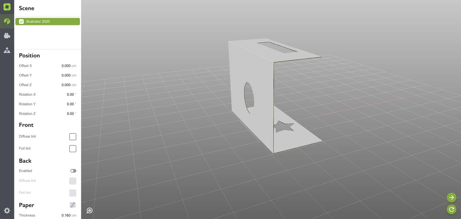 Our first folded-up shape