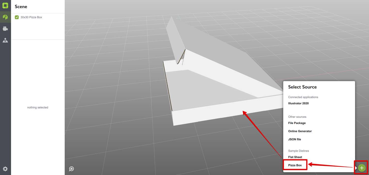 Making a sample pizza box shape in Origami
