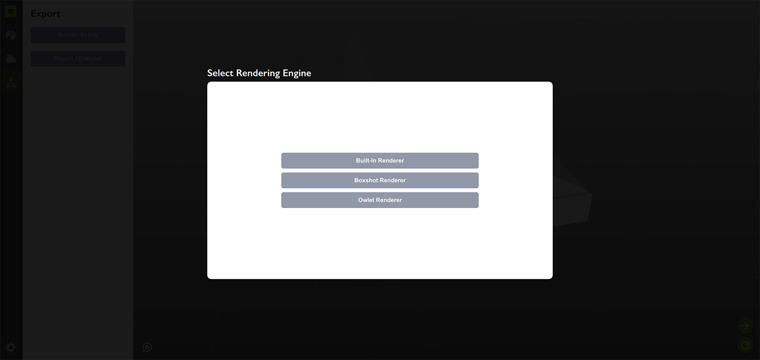 Renderer selector in Origami
